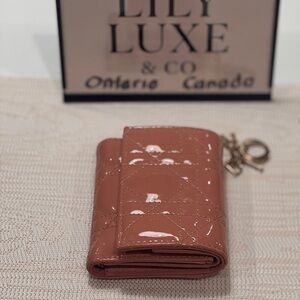 Dior Pink Patent Leather Wallet